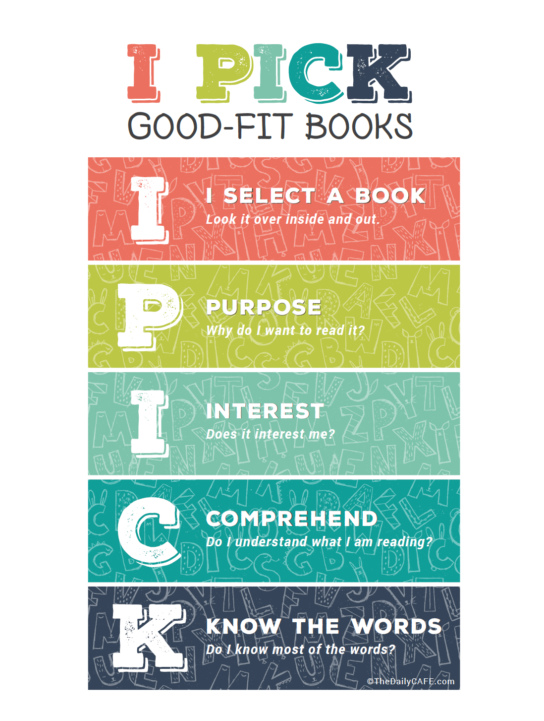 I Pick A Good Fit Book Poster TheDailyCAFE